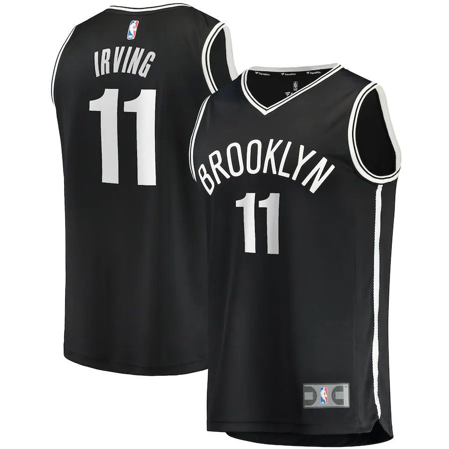 Men Brooklyn Nets 11 Kyrie Irving Fanatics Branded Black Fast Break Replica NBA Jersey